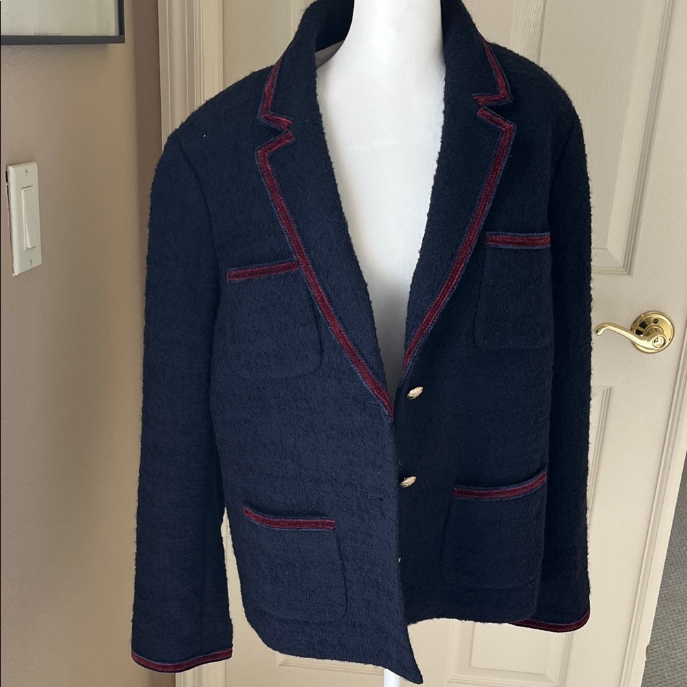 Talbots Navy Blazer with Red Trim